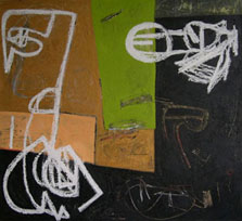 242 Varet, 2002, oil stick on canvas, 66 x 72 in