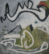 Gnawa, 1998, oil stick on canvas, 43 x 39 in