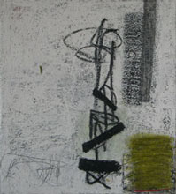 374 Varet, 2003, oil stick on canvas, 46 x 44 in