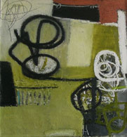 423Varet, 2004, oil stick on canvas, 34 x 32 in